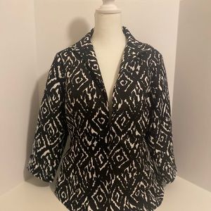 Falcon Black White Patterned Blazer size M small snap buttons complete lined
